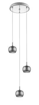 Image of Deni 3 Light Chrome Ceiling Pendant Cluster Pendant Ceiling Light