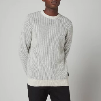 Image of Barbour Mens Duffle Knitted Crewneck Sweatshirt - Ecru - S