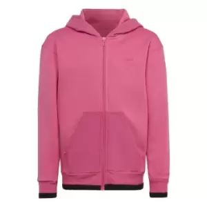 Image of adidas All SZN Fleece Full-Zip Track Top Kids - Preloved Fuchsia / Black