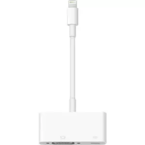 Image of Apple Lightning to VGA Adapter. Connector 2: VGA (D-Sub) Connector contacts plating: Gold Product colour: White. Quantity per pack: . Connector(s): Li