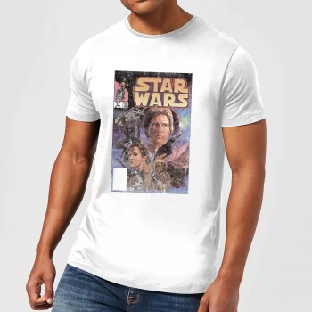 Image of Star Wars Classic Comic Book Cover Mens T-Shirt - White - 4XL