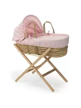 Image of Clair De Lune Waffle Pink Palm & Natural Folding Stand, Pink