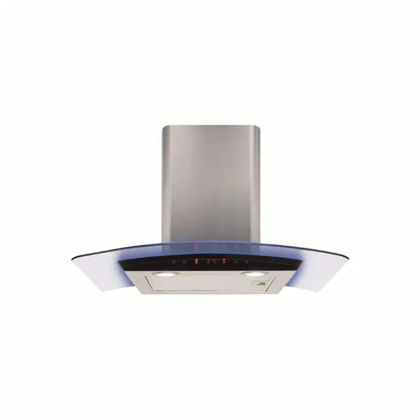 Image of CDA EKP70SS 70cm Curved Glass Chimney Hood with LED Edge Lighting - Stainless Steel EKP70SS Stainless steel