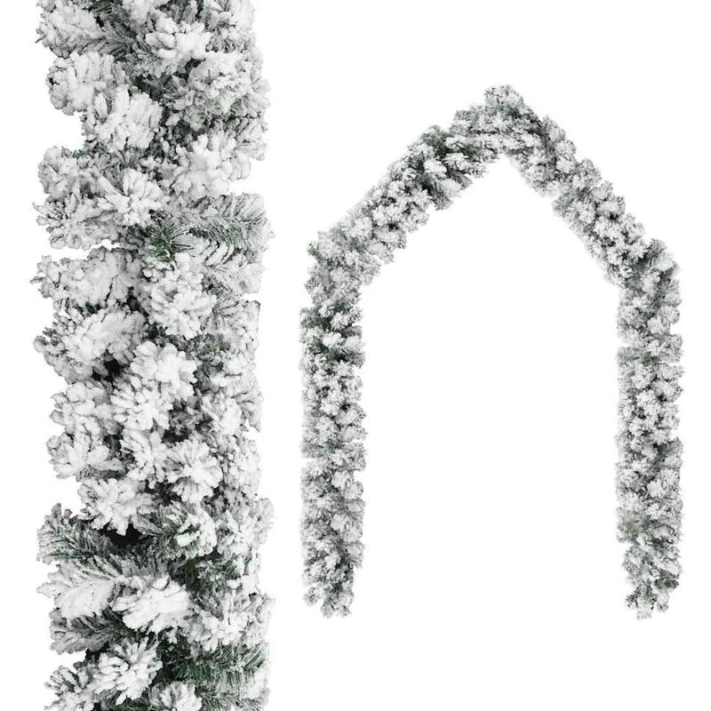 Image of VIDAXL Christmas Garland with Flocked Snow Green 10 m PVC vidaXL 8720286011676