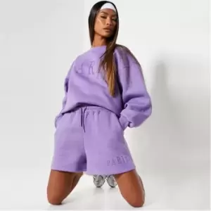 Image of I Saw It First Paris Jogger Shorts - Purple