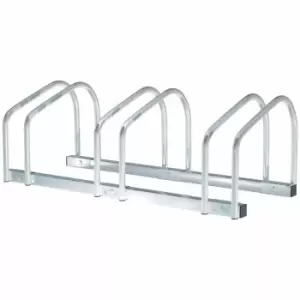 Image of Homcom 3 Bike Parking Rack Silver