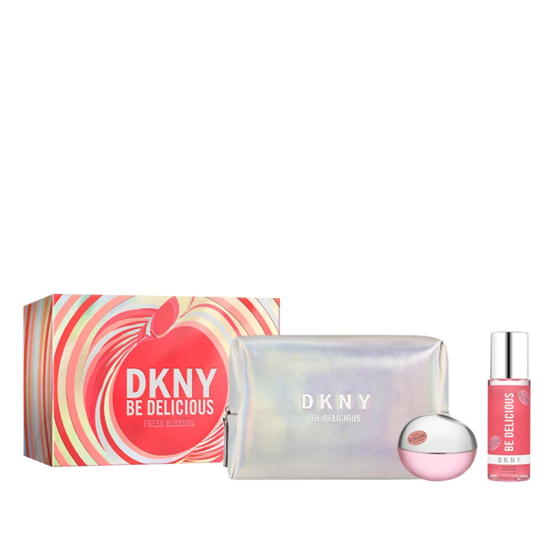 Image of DKNY Be Delicious Fresh Blossom Gift Set: Eau de Parfum 100ml + Body Mist 125ml + Pouch - Multi Multi Over 100ml