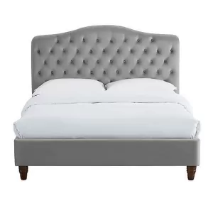 Image of Sorrento Silver Velvet Bed Frame Silver