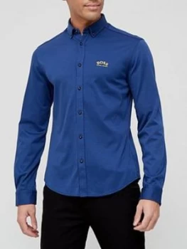 Image of Hugo Boss Biado R Navy Size S Oxford Men Shirt