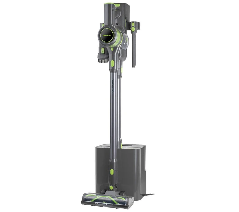 Image of Daewoo Daewoo 'Cyclone Auto' Self Emptying Dock Runs 55mins Cordless Vacuum Cleaner in Grey Grey One Size Unisex 5024996985528