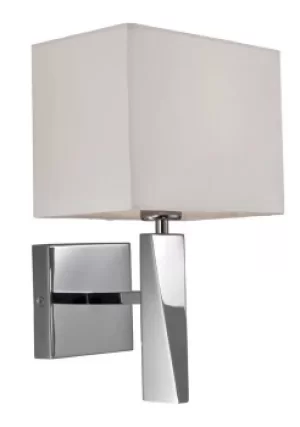 Image of Mansion 1 Light Single Indoor Wall Light Polished Stainless Steel, Cream, E14