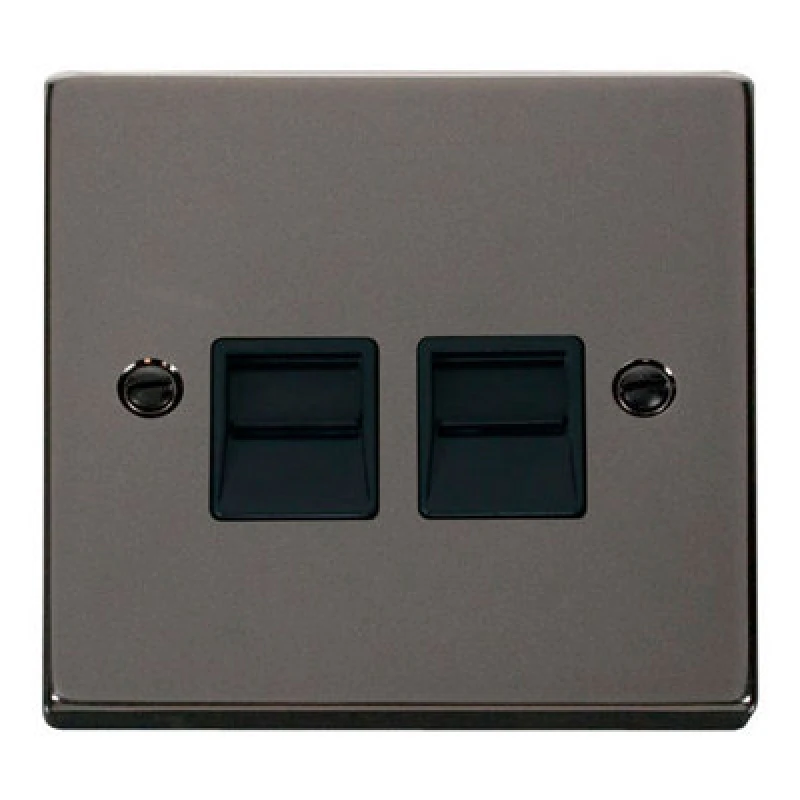 Image of SE Home Black Nickel Secondary Telephone Twin Socket Black
