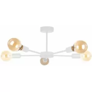 Image of Keter Sun Multi Arm Semi Flush Ceiling Light White, 48cm, 5x E27
