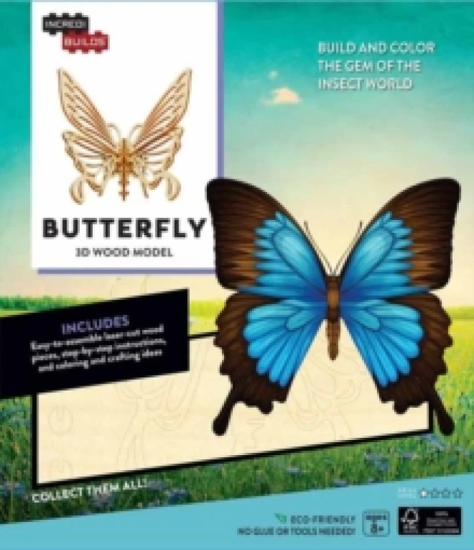 Image of IncrediBuilds: Butterfly 3D Wood Model Kit