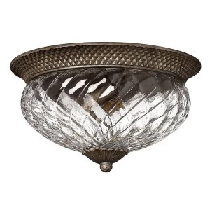 Image of 3 Light Large Semi Flush Ceiling Light Pearl Bronze, E27