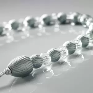 Image of Alan Symonds Earl Satin Woven Beaded Curtain Tie Back, Duck Egg Blue