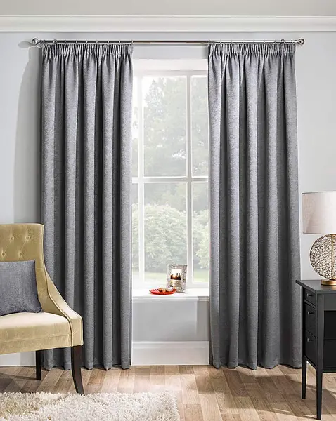 Image of JD Williams Matrix Pencil Pleat Curtain Grey 229 x 183cm MN15406