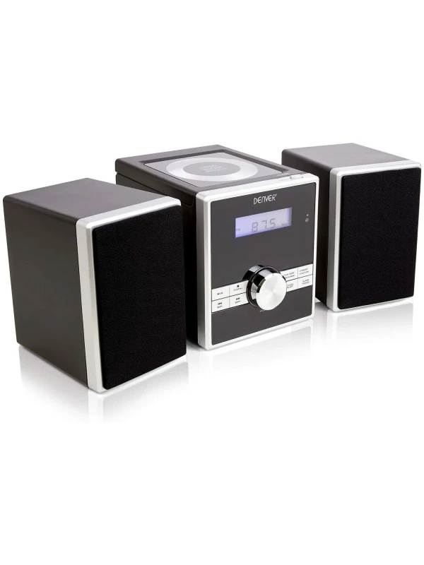 Image of Denver Mini HiFi System CD Player For Home With Speakers - CD Micro System Mains Operated with FM Radio Black unisex