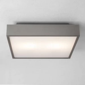 Image of LED 1 Light Bathroom Flush Ceiling Light Matt Nickel IP44