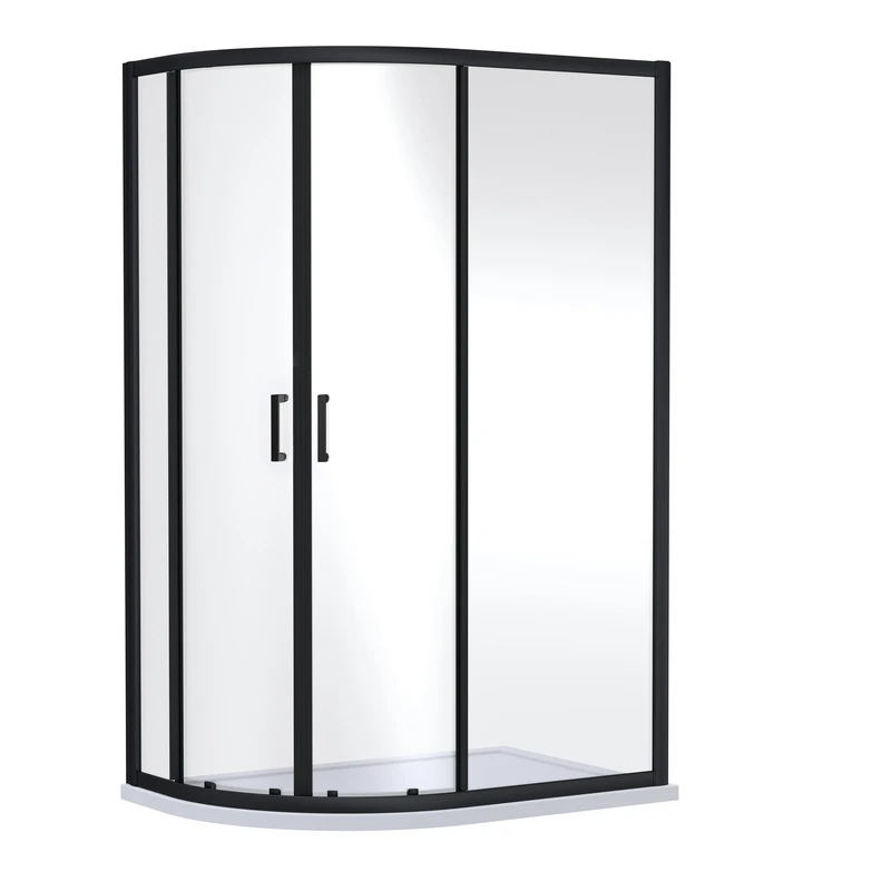 Image of nuie Rene 1900 x 800 x 800mm Quandrant Shower Enclosure - Black SMQU129BP-E6