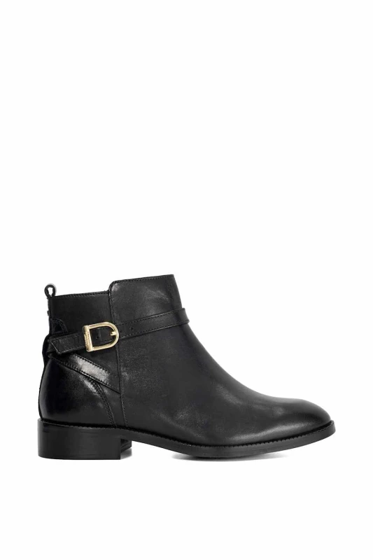 Image of Dune London Womens 'Pemma' Leather Ankle Boots in Black Size: 5 Black Female 5