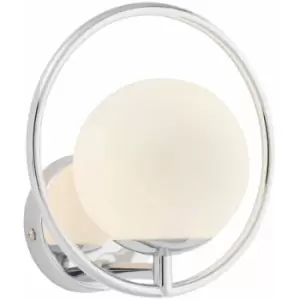 Image of Loops - Wall Light Chrome Plate & Opal Glass 3W LED G9 Dimmable Living Room