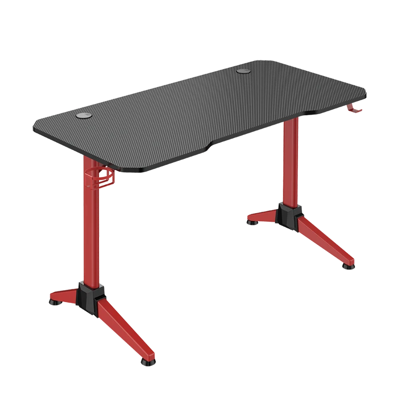Image of LogiLink Gaming Desk. 120x60 cm. RGB lighting. red desk frame
