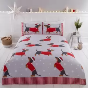 Image of Dachshund Through The Snow Duvet Set - Double