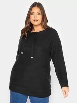 Image of Yours Soft Touch High Neck Jumper - Black, Size 30-32, Women