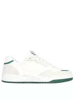 Image of Skechers Koopa Dura-leather And Suede Overlay Fashion Lace Up Trainers, White, Size 11, Men