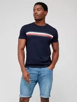 Image of Tommy Hilfiger Monotype Chest Stripe T-Shirt - Blue
