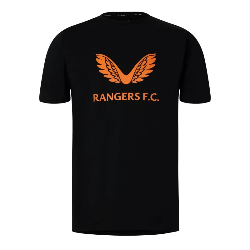 Image of Castore Rangers Logo T-Shirt Adults - Black S