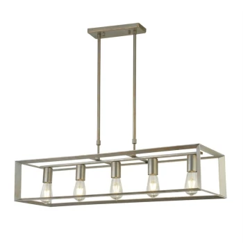 Image of Searchlight Heaton - 5 Light Bar Pendant Silver, Gold, E27