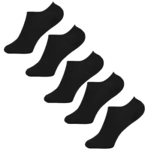 Image of Childrens Girls Cotton Rich Invisible Socks (5 Pairs) (12.5-3.5 Child UK) (Black)