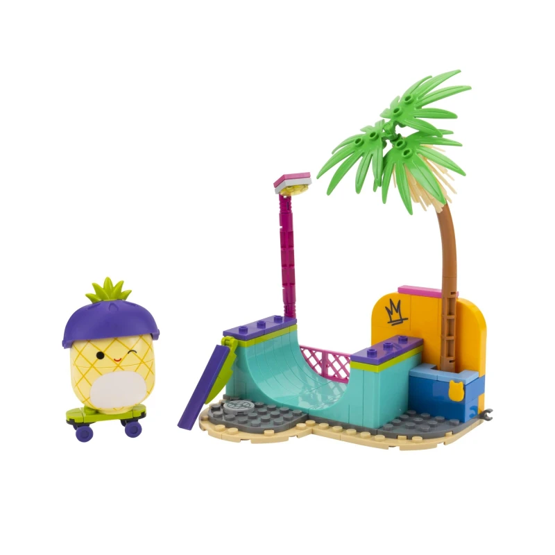 Image of BLDR Squishmallows Maui's Skatepark Building Set - Maui the Pineapple Buildable Figure - Squishmallows Fans 8+ 0244