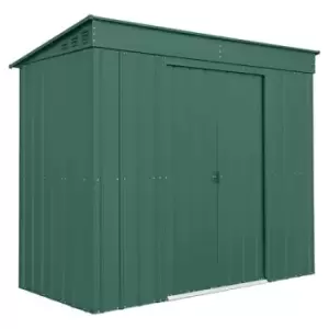 Image of 8' x 4' Lotus Heritage Green Pent Metal Shed (2.42m x 1.24m)