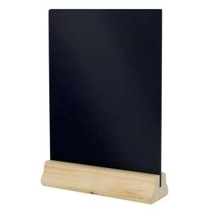 Image of A4 Table Chalkboard Double Sided Wooden Panels Black TTA4P