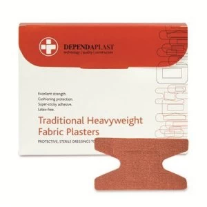 Image of Reliance Medical Dependaplast Fabric Plasters - Anchor/Knuckle - Pack of 50