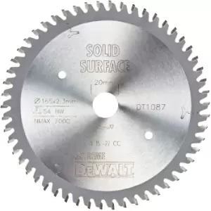 Image of DEWALT Extreme Corian Saw Blades 165mm 54T 20mm