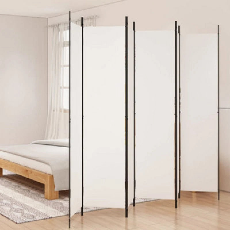 Image of Vidaxl 6-panel Room Divider White 300X220 Cm Fabric, White 350206