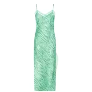 Image of Daisy Street Satin Slip Dress - Green