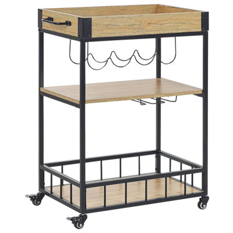 Image of Beliani Kitchen Trolley Hullet Metal Light Brown