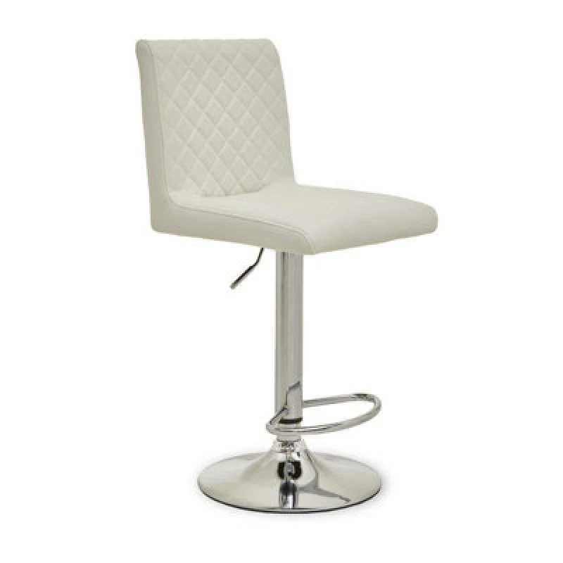 Image of Premier Housewares Interiors by Premier Baina Bar Stool With Round Base Cream