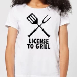 Image of License to Grill Womens T-Shirt - White - 5XL