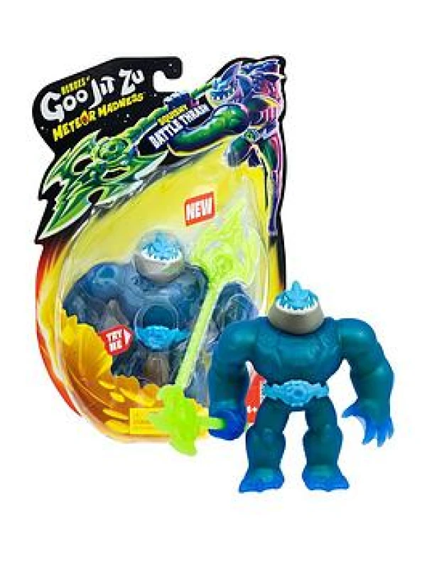 Image of Heroes of Goo Jit Zu Meteor Madness Stretchy Battle Thrash Collectible Action Figure met unieke Squishy Goo Vulling & Power Trident