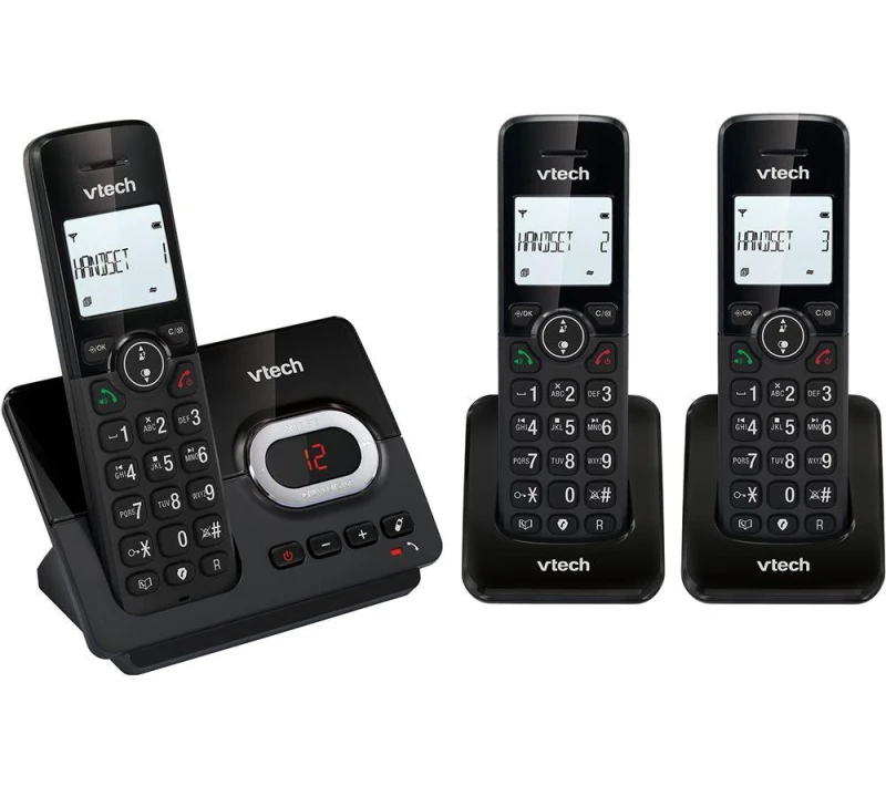 Image of VTECH CS2052 Cordless Phone - Triple Handsets, Black 4897027125740