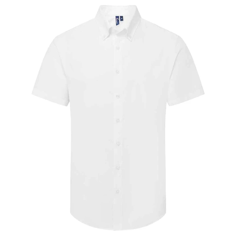 Image of Premier Premier Men Supreme Oxford Short-Sleeved Formal Shirt in White Size: X-Small White XS Male 5063703954990
