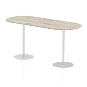 Image of Italia Poseur Boardroom Table 2400 Top 1145 High Grey Oak