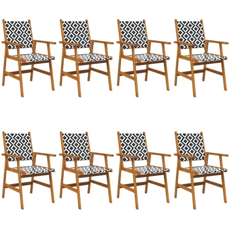 Image of VIDAXL Garden Chairs 8 pcs Solid Acacia Wood Vidaxl 8720286853047