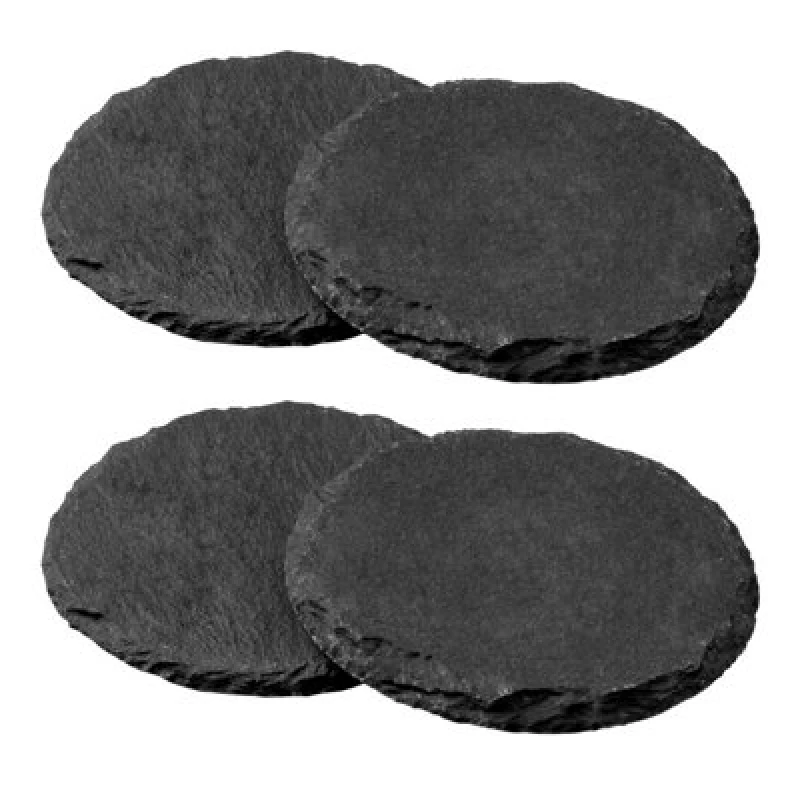 Image of Premier Housewares Set Of Four Slate Round Coasters Grey